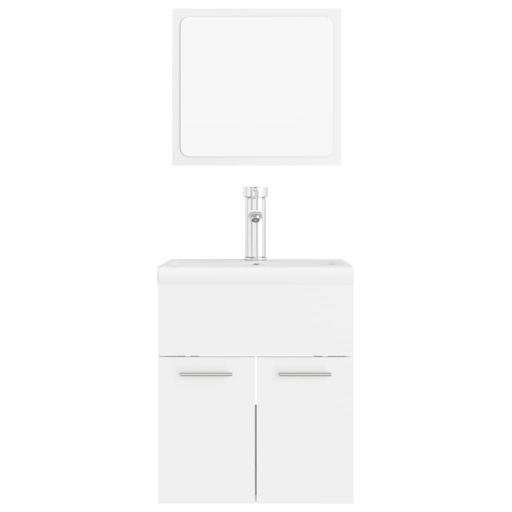 Bathroom Furniture Set White Engineered Wood