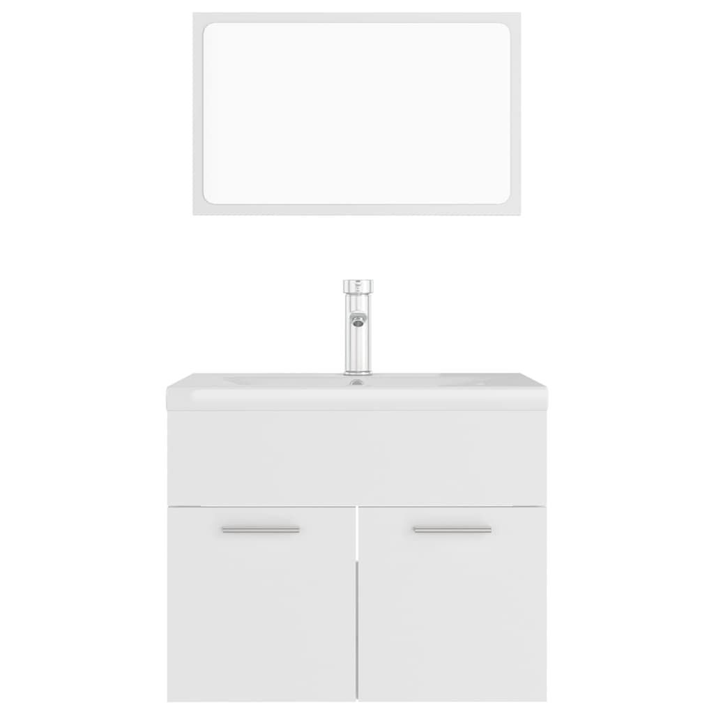 Bathroom Furniture Set White Engineered Wood