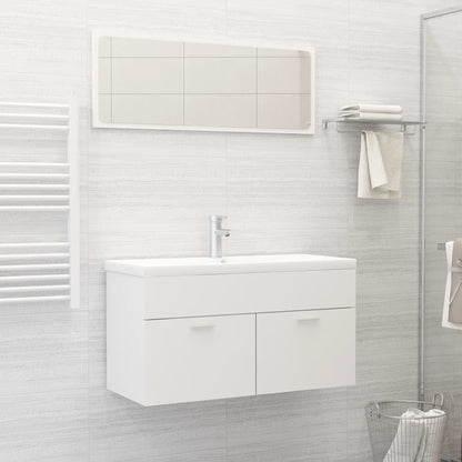 Bathroom Furniture Set White Engineered Wood