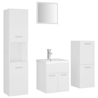 Bathroom Furniture Set White Engineered Wood