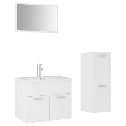 Bathroom Furniture Set White Engineered Wood