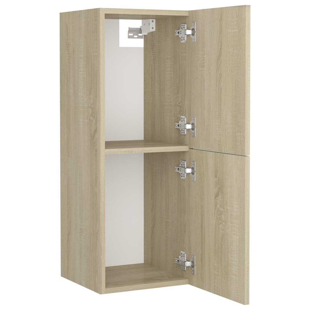 Bathroom Furniture Set Sonoma Oak Engineered Wood