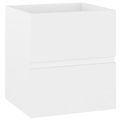 Sink Cabinet with Built-in Basin White Engineered Wood