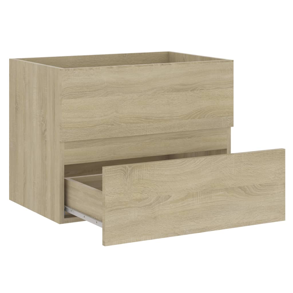 Sink Cabinet with Built-in Basin Sonoma Oak Engineered Wood