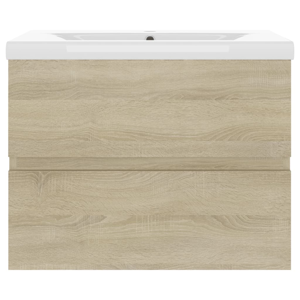 Sink Cabinet with Built-in Basin Sonoma Oak Engineered Wood