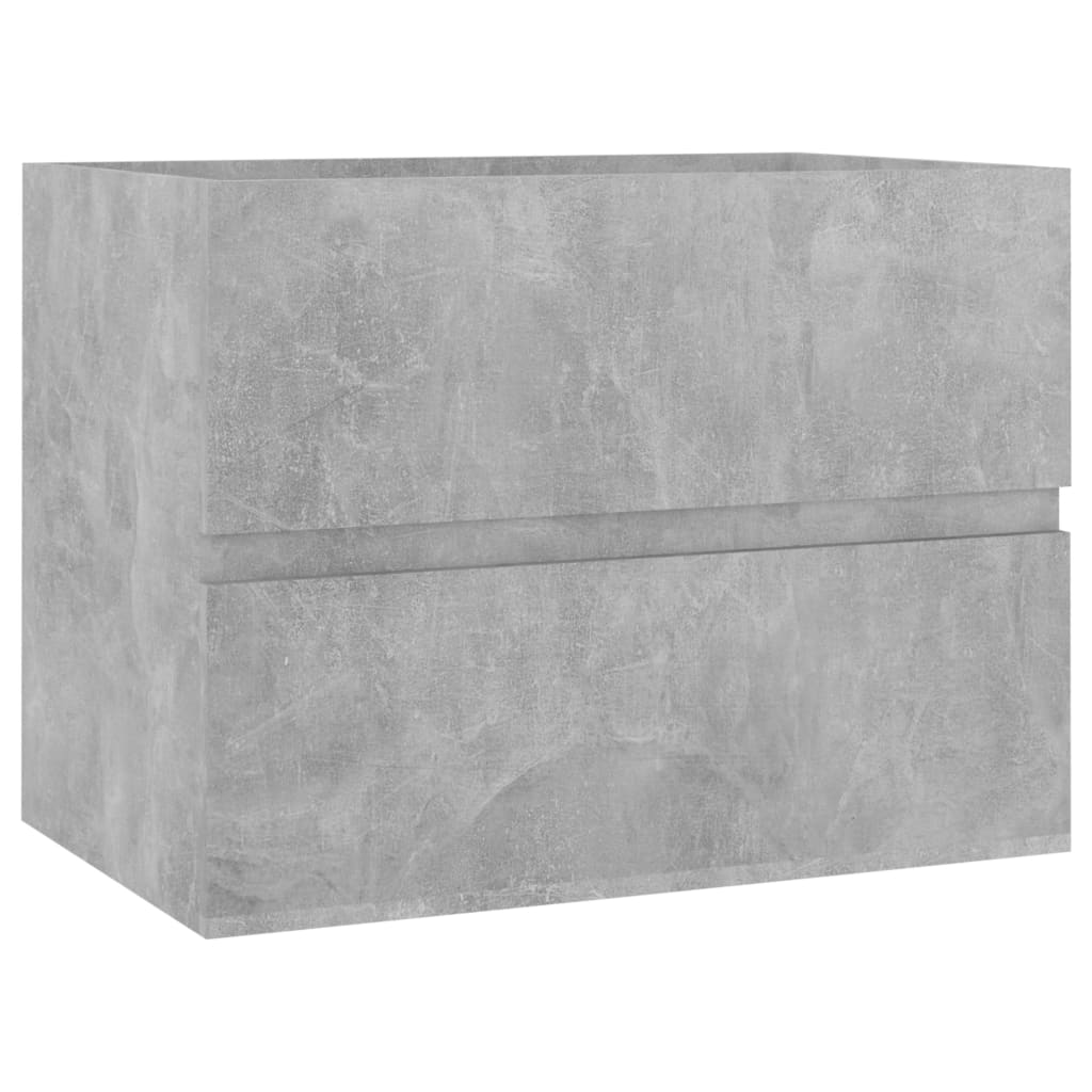 Sink Cabinet with Built-in Basin Concrete Grey Engineered Wood