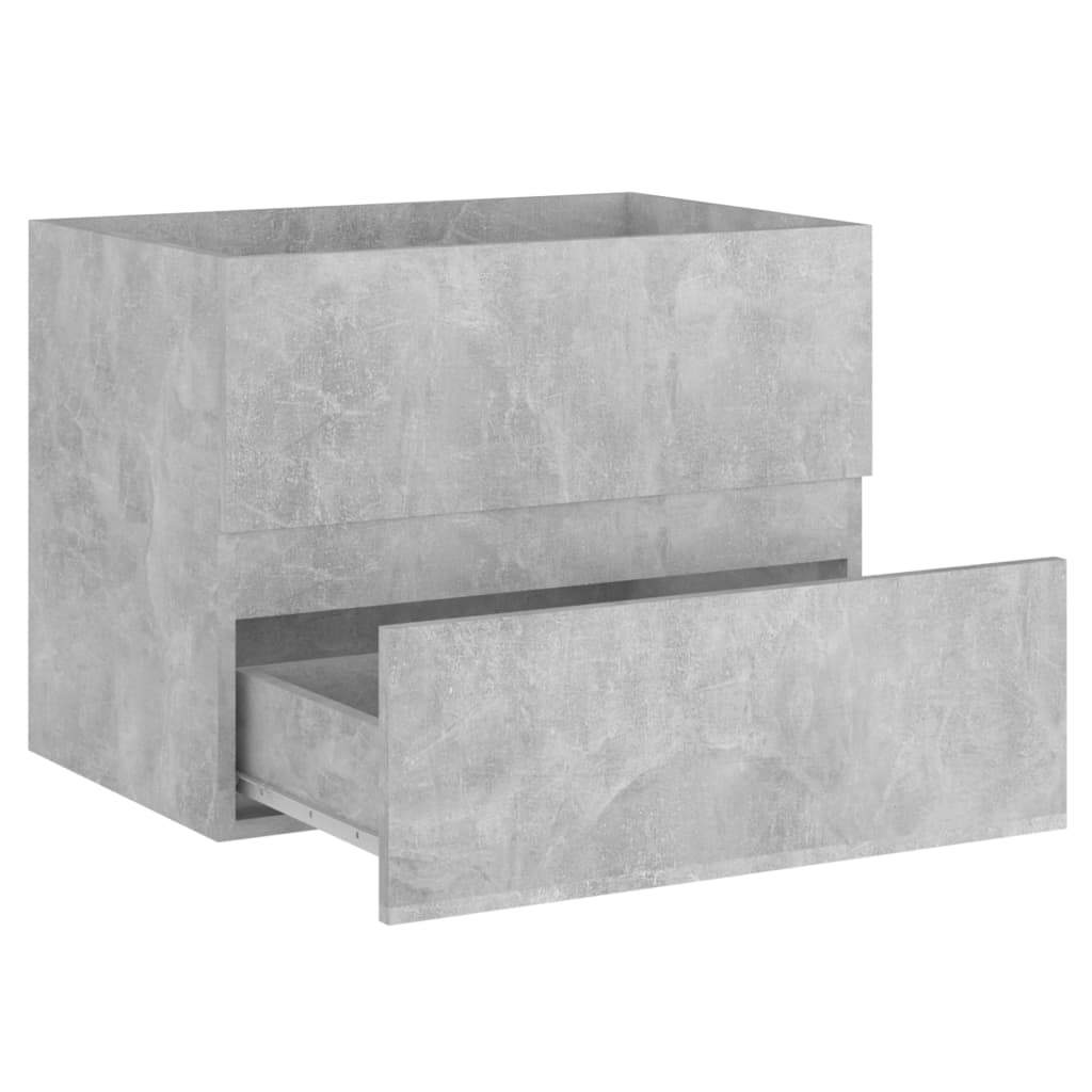 Sink Cabinet with Built-in Basin Concrete Grey Engineered Wood