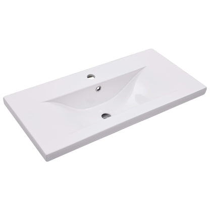 Sink Cabinet with Built-in Basin High Gloss White Engineered Wood