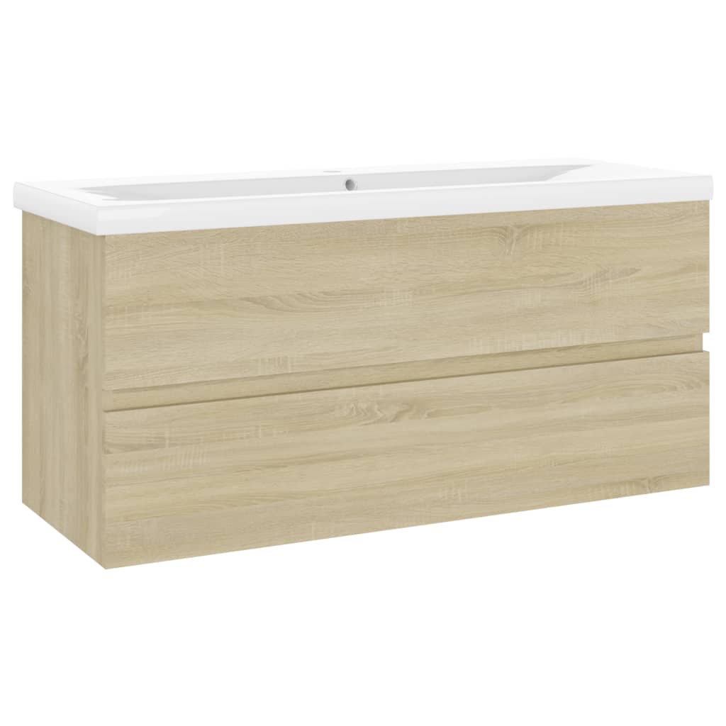 Sink Cabinet with Built-in Basin Sonoma Oak Engineered Wood