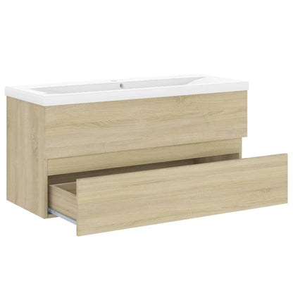 Sink Cabinet with Built-in Basin Sonoma Oak Engineered Wood