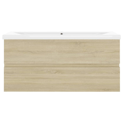 Sink Cabinet with Built-in Basin Sonoma Oak Engineered Wood