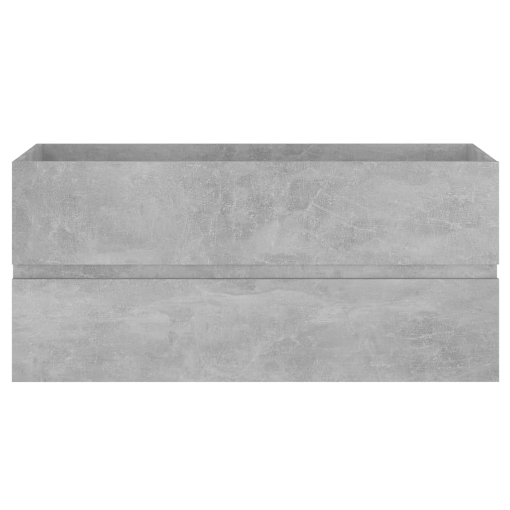 Sink Cabinet with Built-in Basin Concrete Grey Engineered Wood