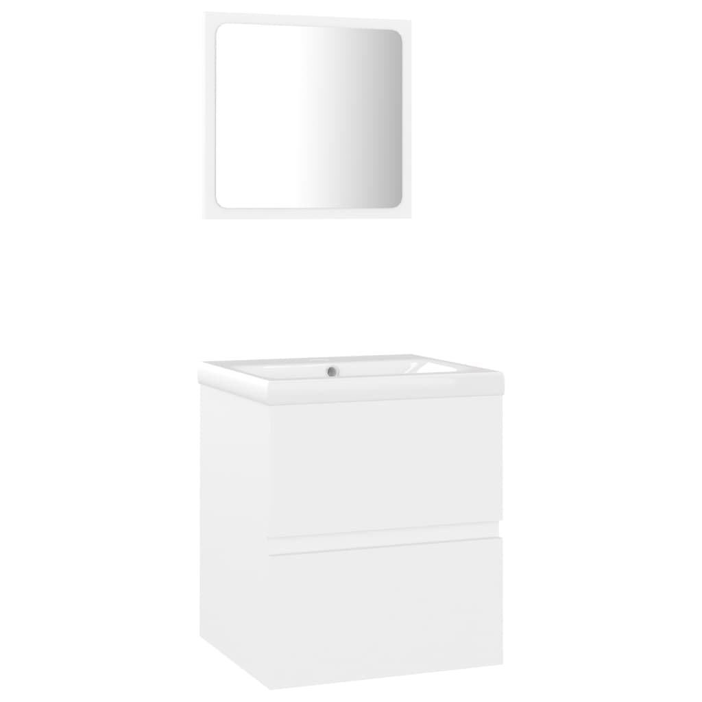 Bathroom Furniture Set White Engineered Wood