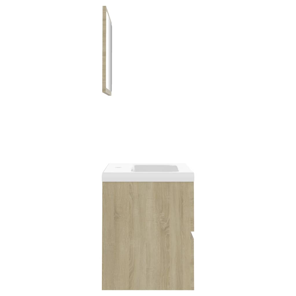 Bathroom Furniture Set Sonoma Oak Engineered Wood