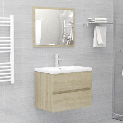 Bathroom Furniture Set Sonoma Oak Engineered Wood