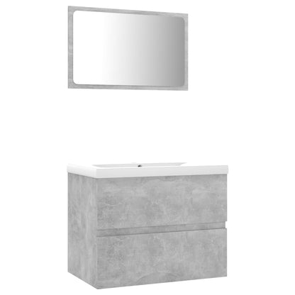 Bathroom Furniture Set Concrete Grey Engineered Wood