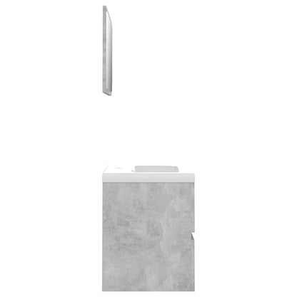 Bathroom Furniture Set Concrete Grey Engineered Wood