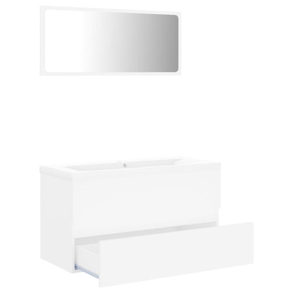 Bathroom Furniture Set White Engineered Wood