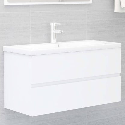 Bathroom Furniture Set White Engineered Wood