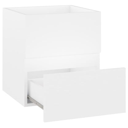 Sink Cabinet with Built-in Basin White Engineered Wood