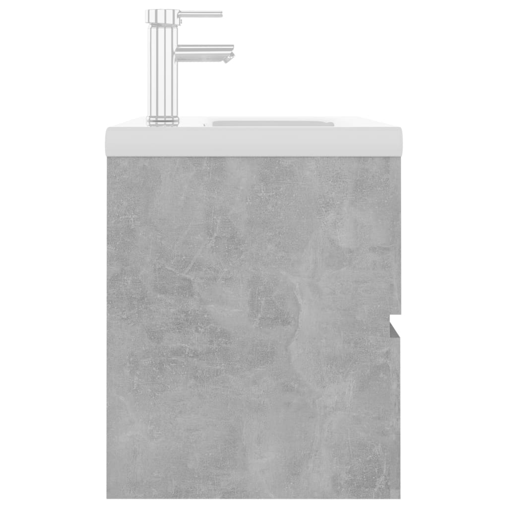 Sink Cabinet with Built-in Basin Concrete Grey Engineered Wood