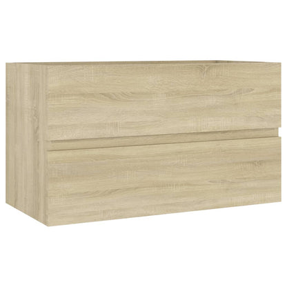 Sink Cabinet with Built-in Basin Sonoma Oak Engineered Wood