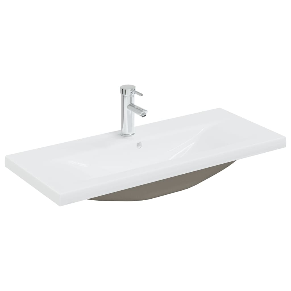 Sink Cabinet with Built-in Basin White Engineered Wood