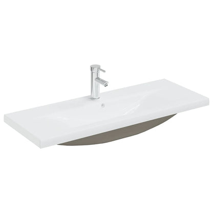 Sink Cabinet with Built-in Basin White Engineered Wood