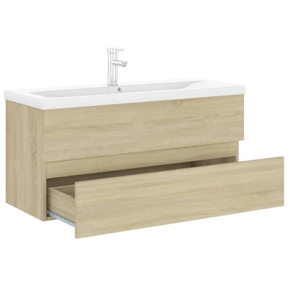 Sink Cabinet with Built-in Basin Sonoma Oak Engineered Wood