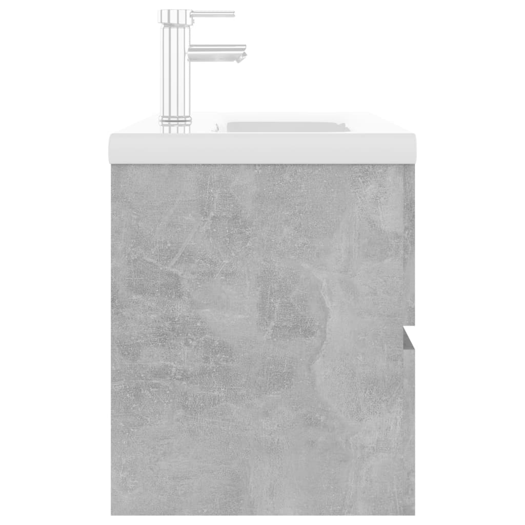 Sink Cabinet with Built-in Basin Concrete Grey Engineered Wood