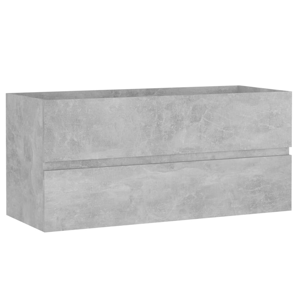 Sink Cabinet with Built-in Basin Concrete Grey Engineered Wood