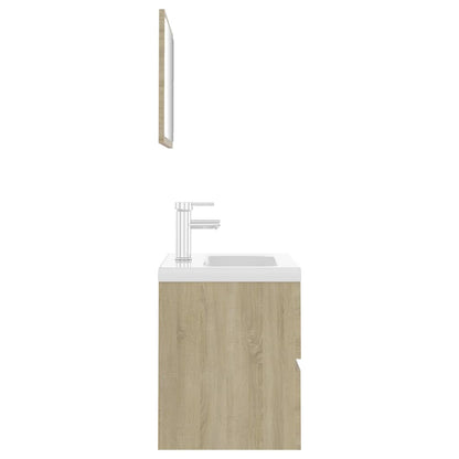 Bathroom Furniture Set Sonoma Oak Engineered Wood