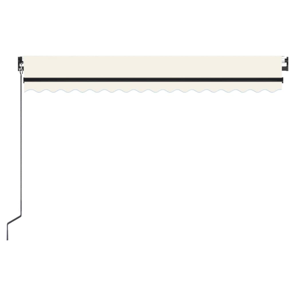 Manual Retractable Awning with LED 400x350 cm Cream