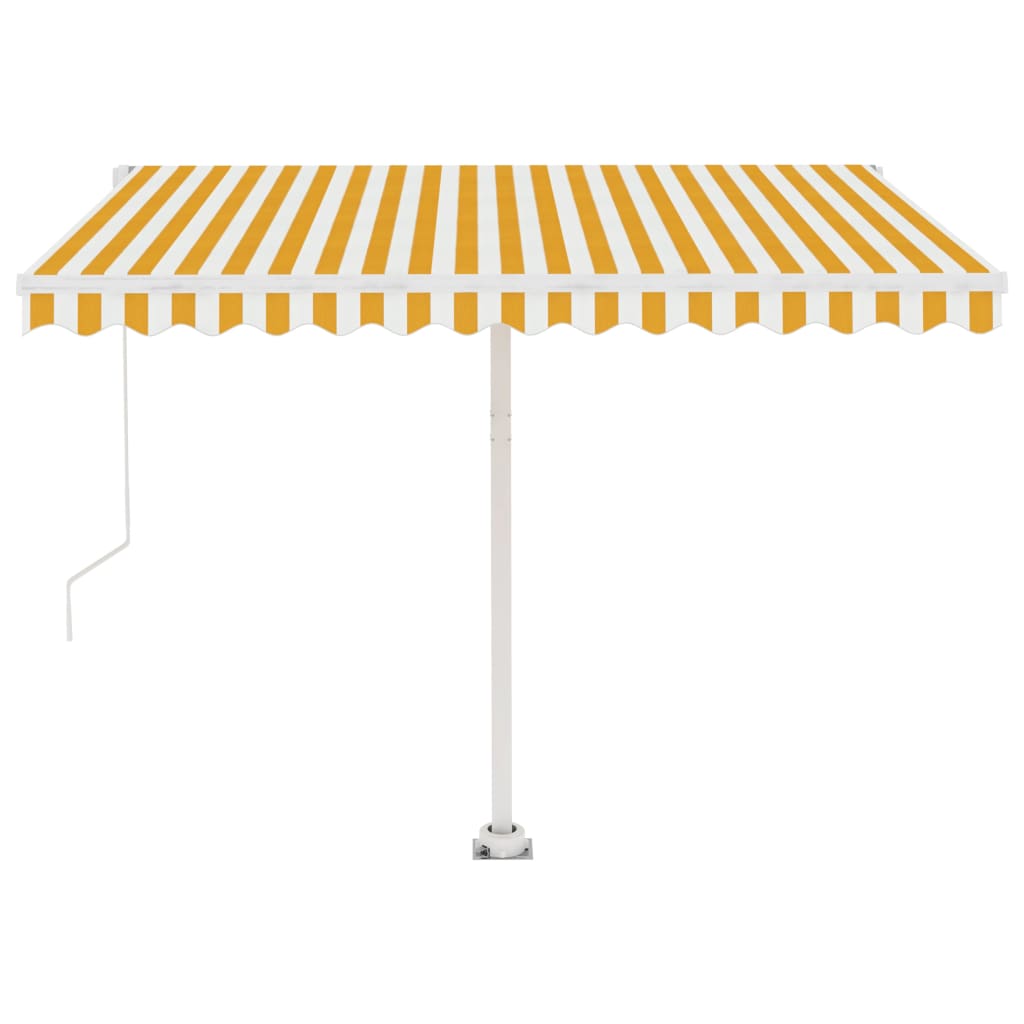 Freestanding Manual Retractable Awning 300x250 cm Yellow/White