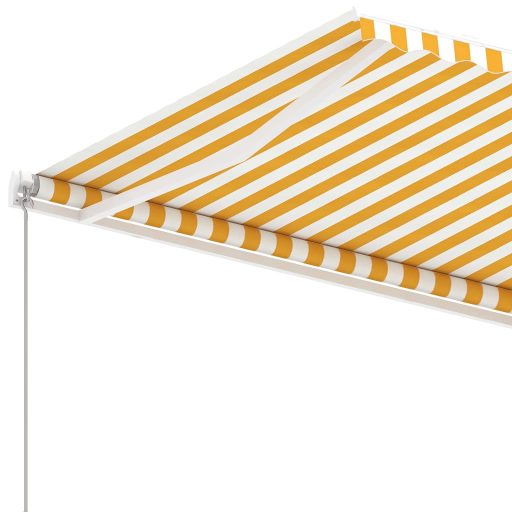 Freestanding Manual Retractable Awning 300x250 cm Yellow/White