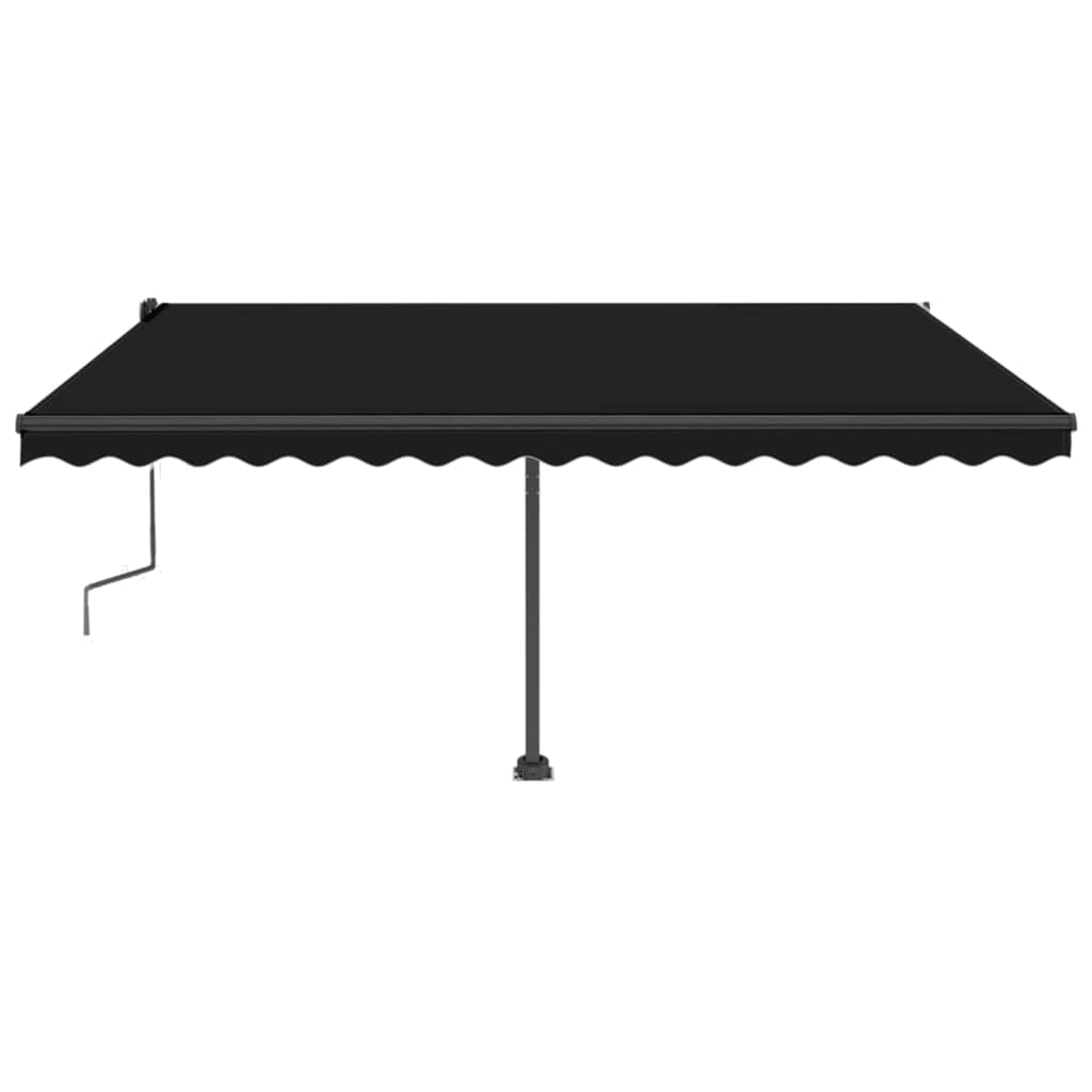 Manual Retractable Awning with LED 450x350 cm Anthracite