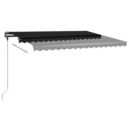 Manual Retractable Awning with LED 450x350 cm Anthracite