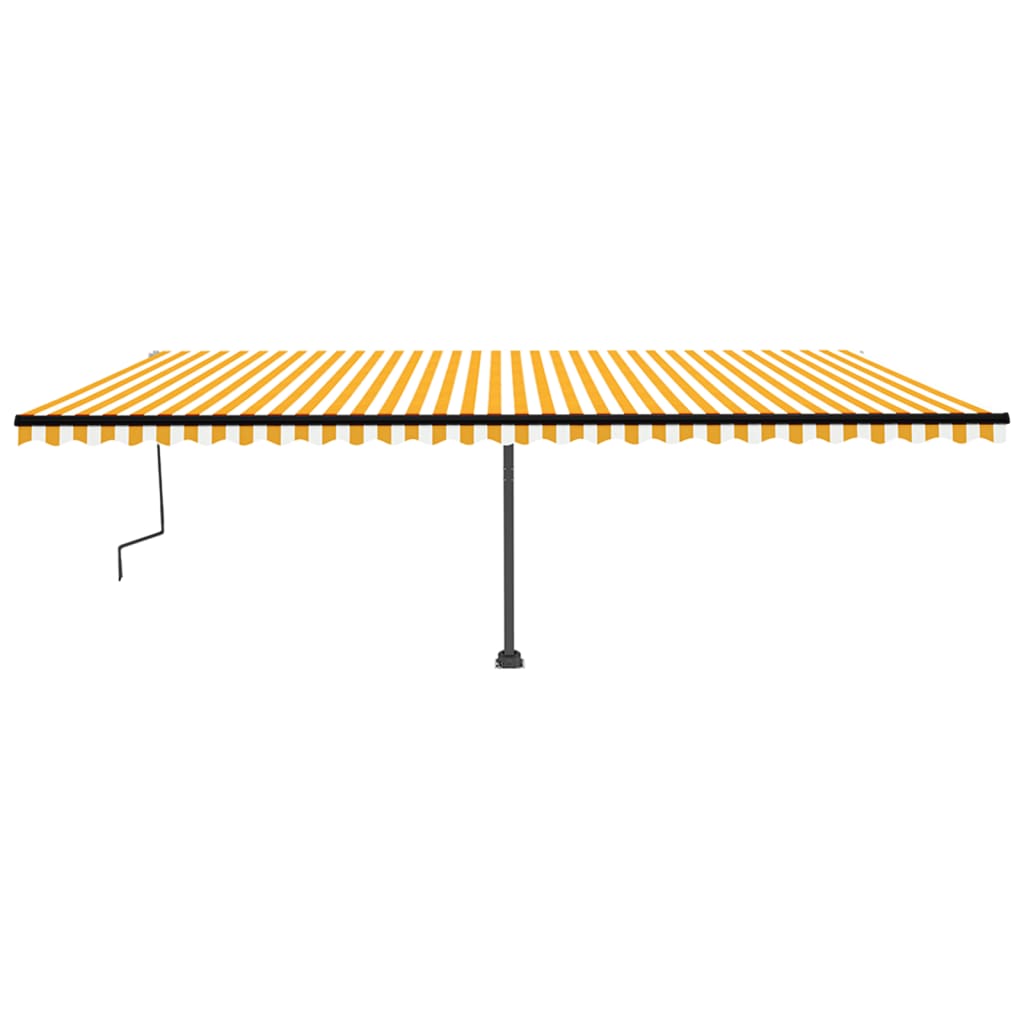 Manual Retractable Awning with LED 600x350 cm Yellow and White