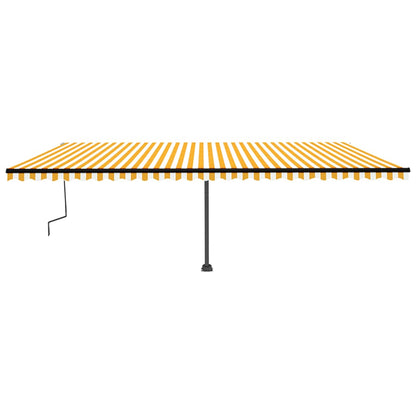 Manual Retractable Awning with LED 600x350 cm Yellow and White