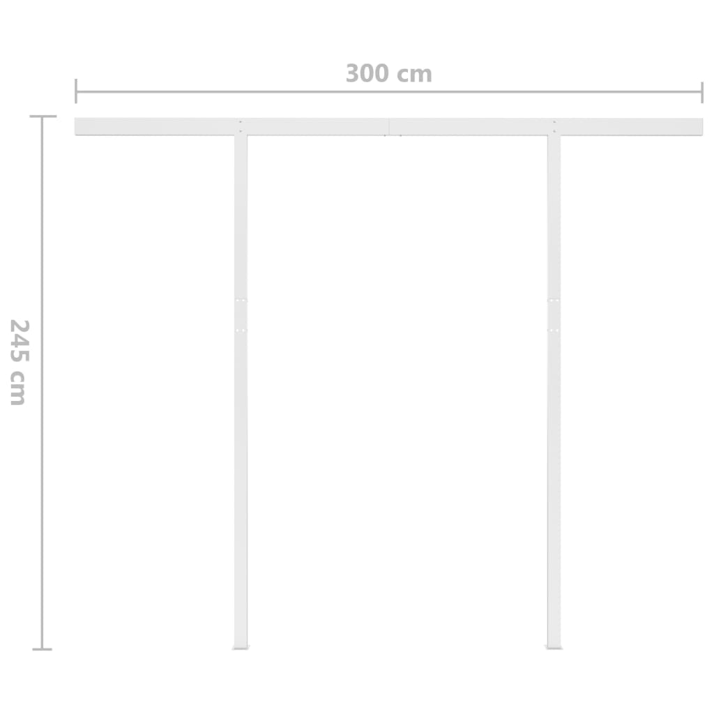 Manual Retractable Awning with Posts 3x2.5 m Yellow and White