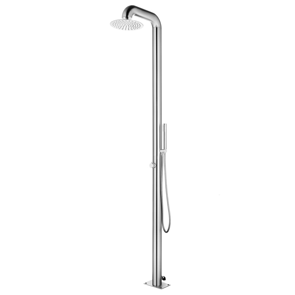 Garden Shower with Grey Base 230 cm Stainless Steel