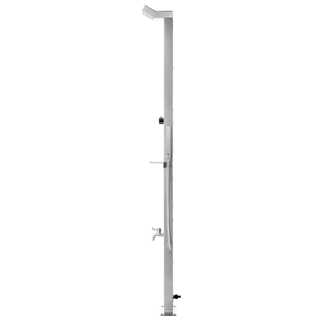 Garden Shower with Brown Base 225 cm Stainless Steel