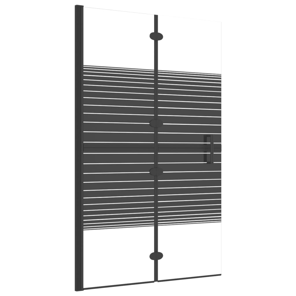 Folding Shower Enclosure ESG 80x140 cm Black