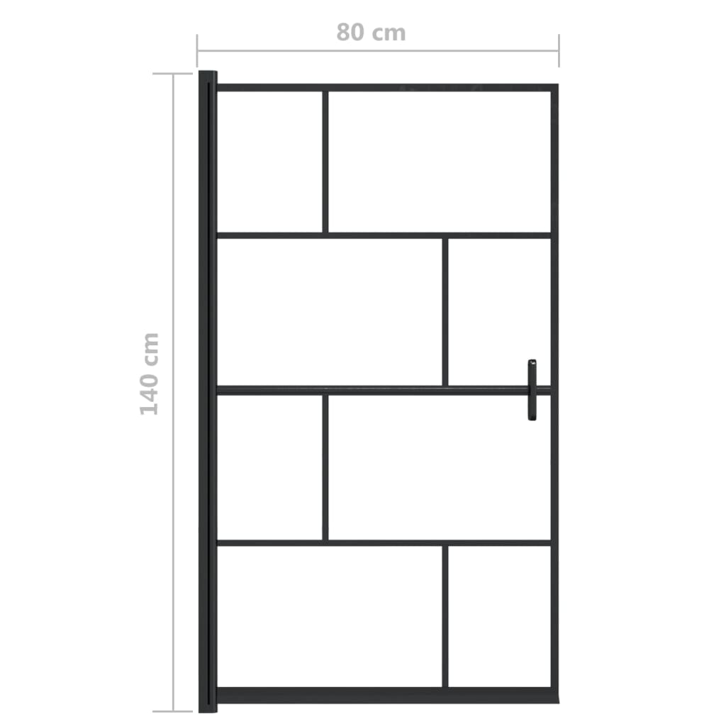 Shower Enclosure ESG 80x140 cm Black