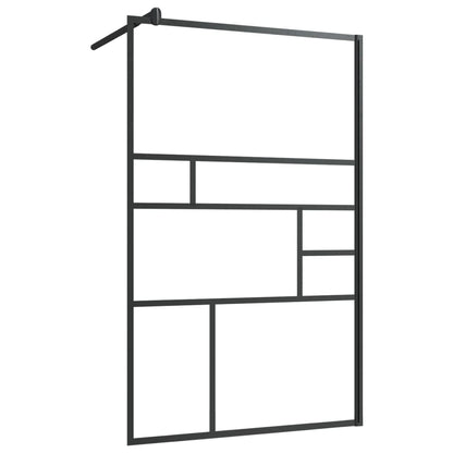 Walk-in Shower Wall with Clear ESG Glass 100x195 cm Black