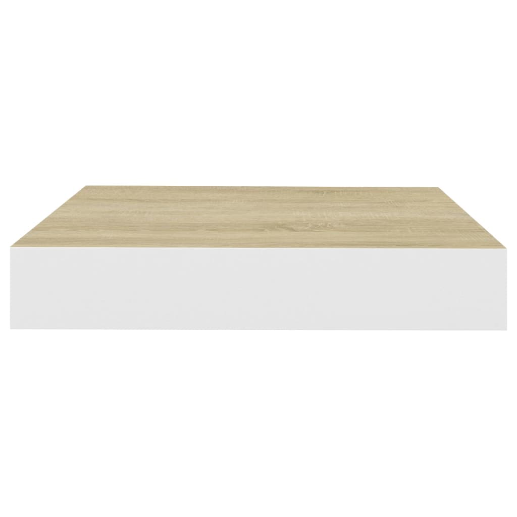 Floating Wall Shelves 4 pcs Oak and White 23x23.5x3.8 cm MDF