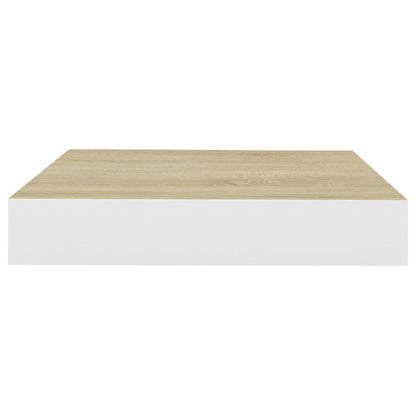 Floating Wall Shelves 4 pcs Oak and White 23x23.5x3.8 cm MDF