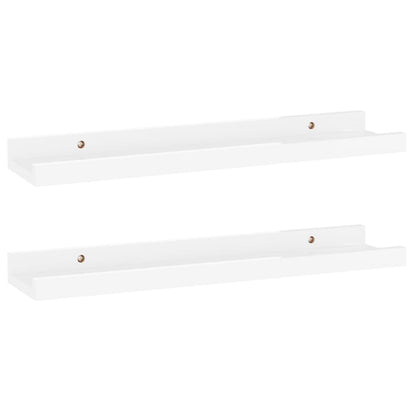 Wall Shelves 2 pcs High Gloss White 40x9x3 cm