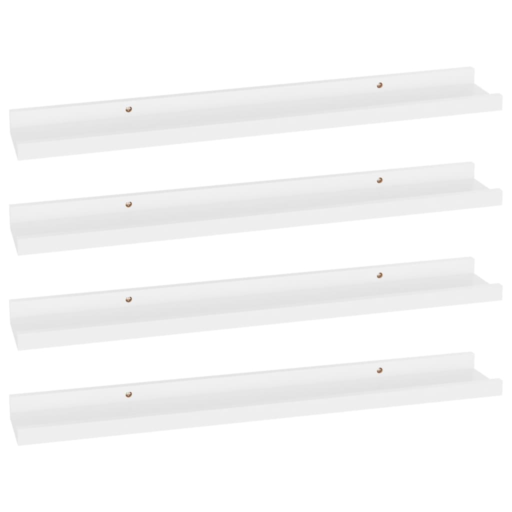 Wall Shelves 4 pcs White 60x9x3 cm