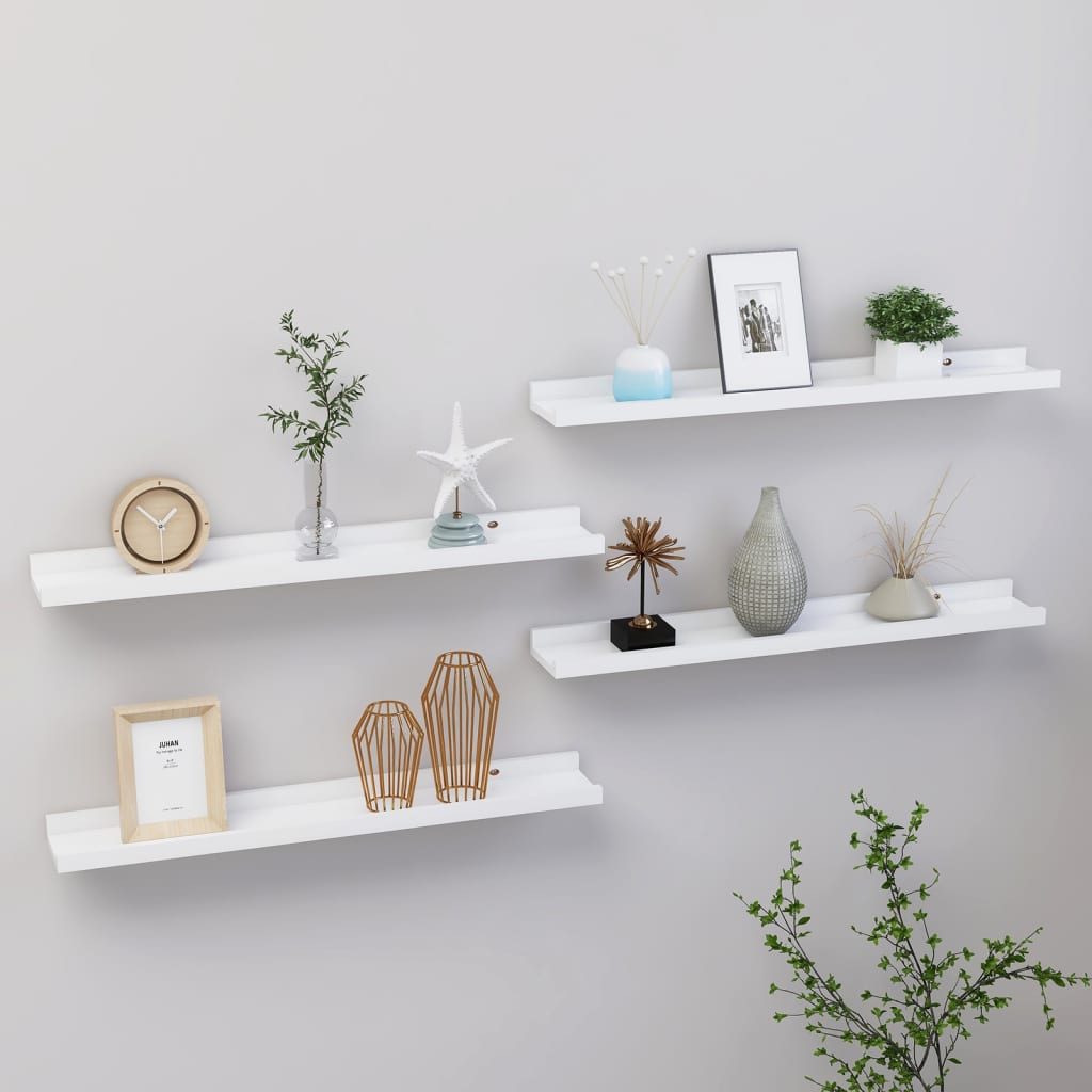 Wall Shelves 4 pcs White 60x9x3 cm